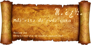 Móritz Árvácska névjegykártya